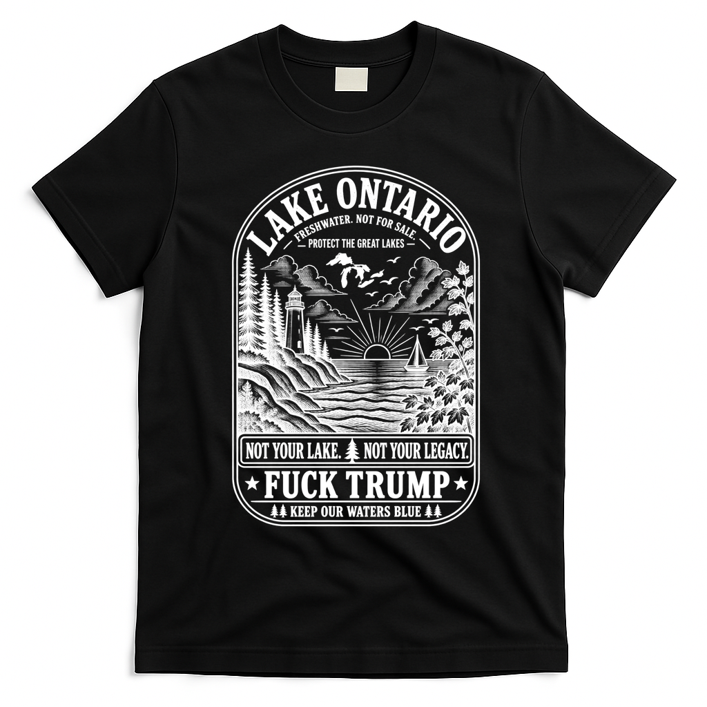 Anti Trump Lake Ontario America Not Your Lake Funny T-Shirt - Black