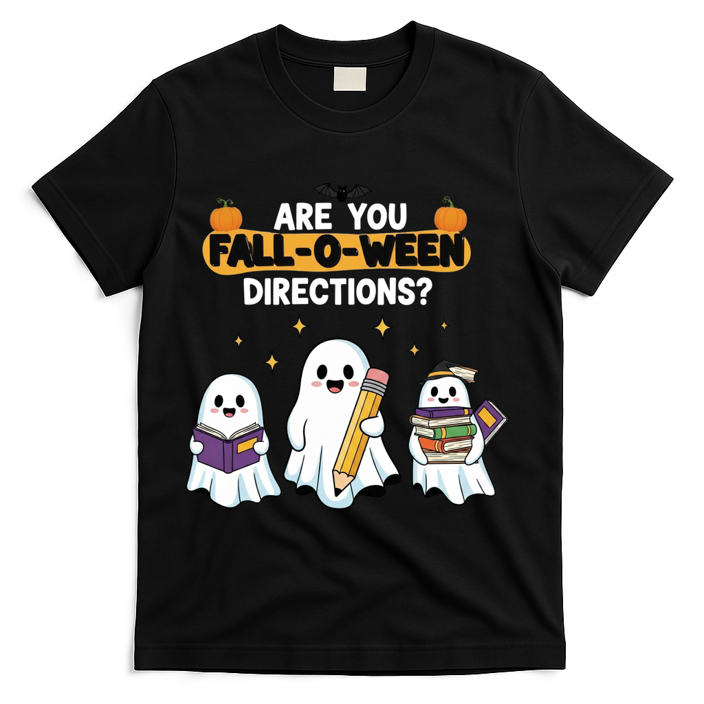Are You Fall O Ween Directions Halloween T-Shirt - Black
