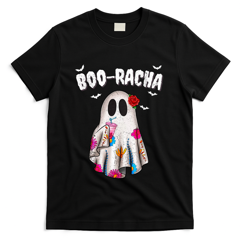 Booracha Funny Halloween Ghost Boo Jee Ghost For Halloween T-Shirt - Black