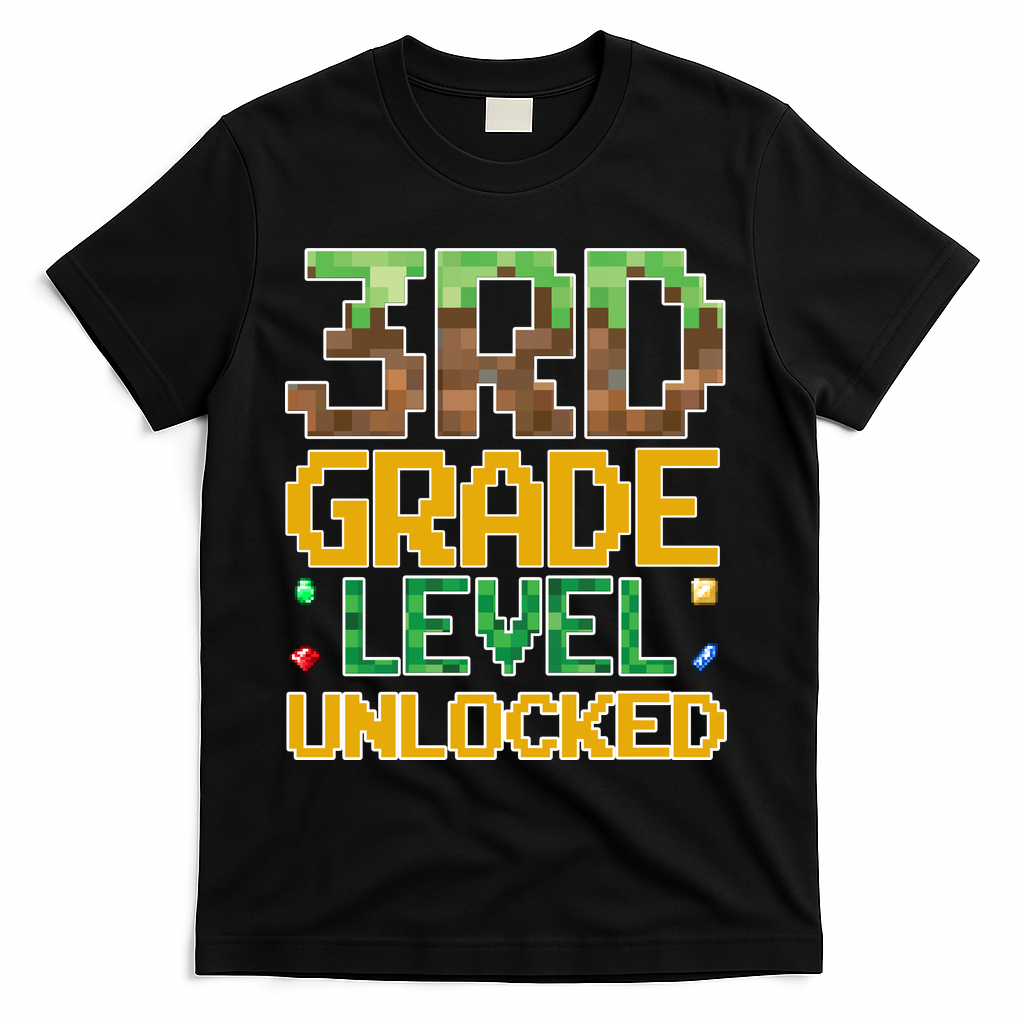 Back To School 3rd Grade Gamer Gaming T-Shirt - Black