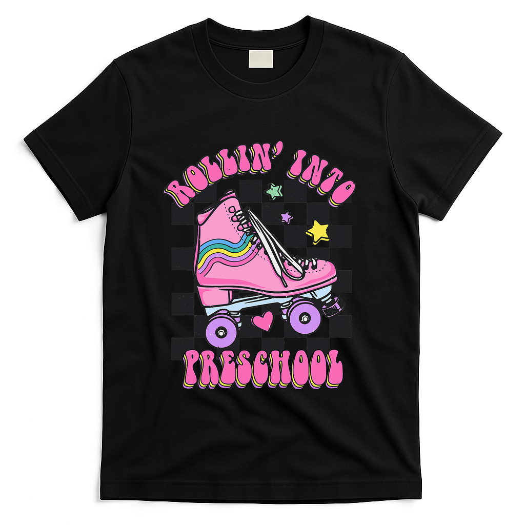 Back To School Skating Rollin Into Preschool T-Shirt - Black