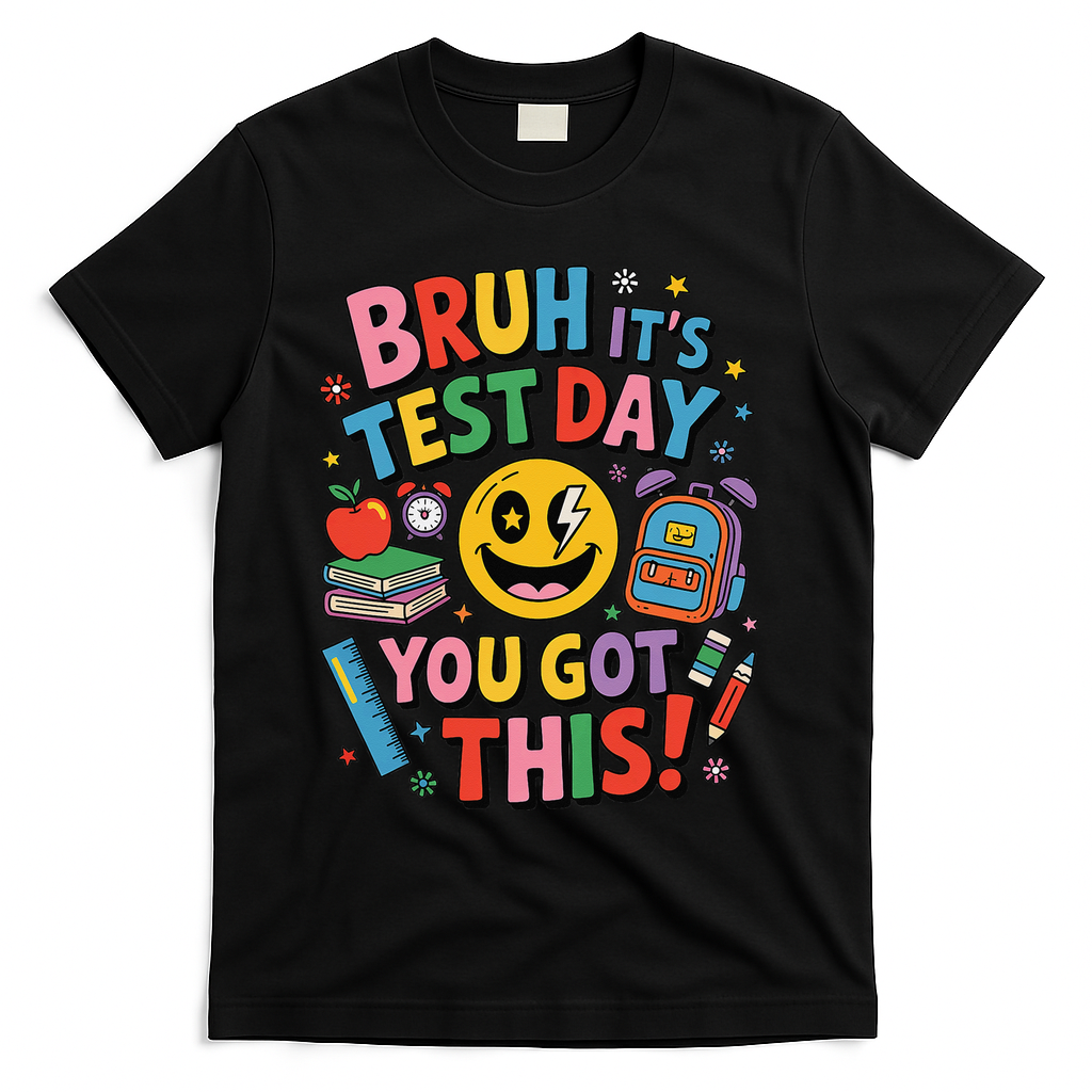 Back To School Bruh Its Test Day You Got This For Students T-Shirt - Black