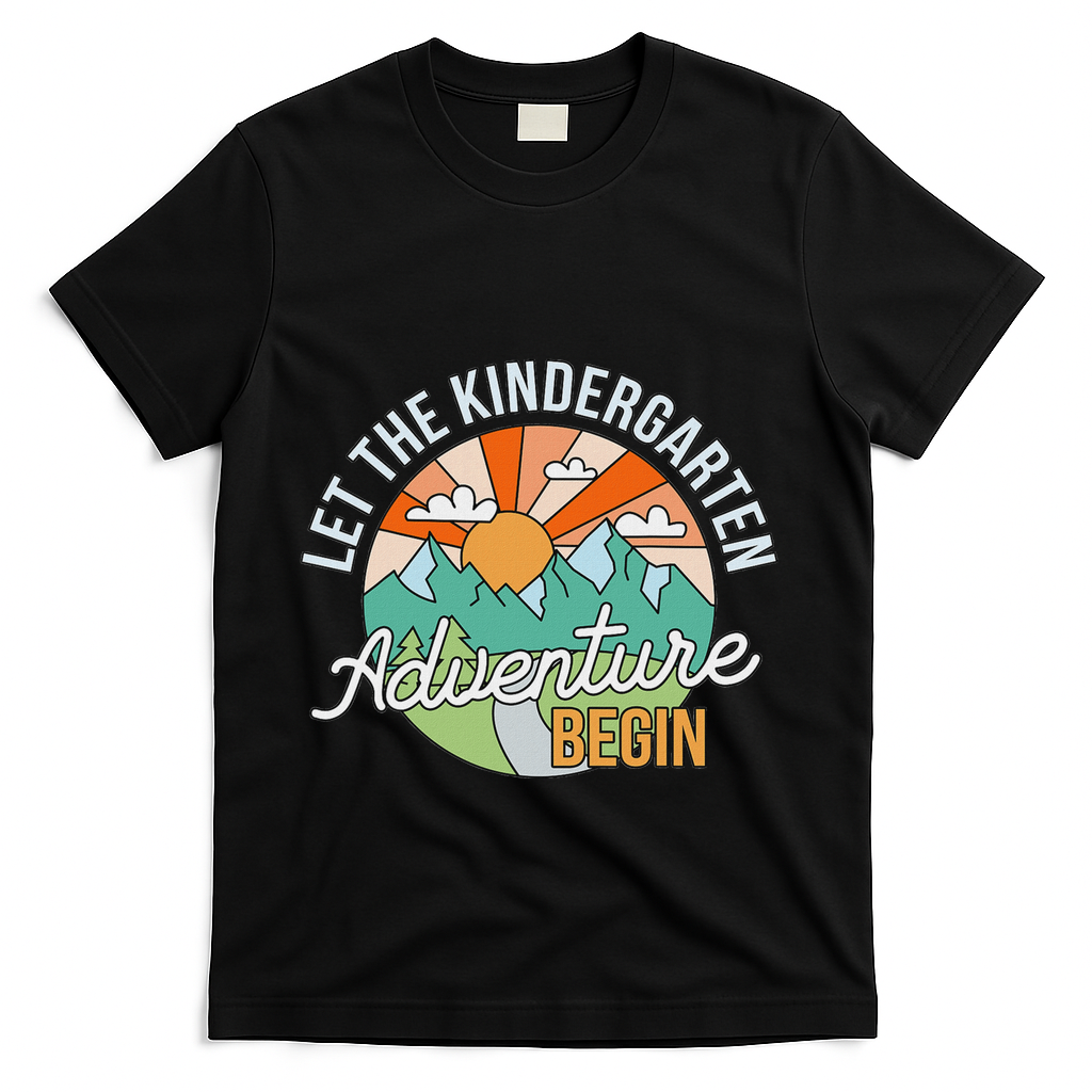Back To School Let The Kindergarten Adventure Begin T-Shirt - Black