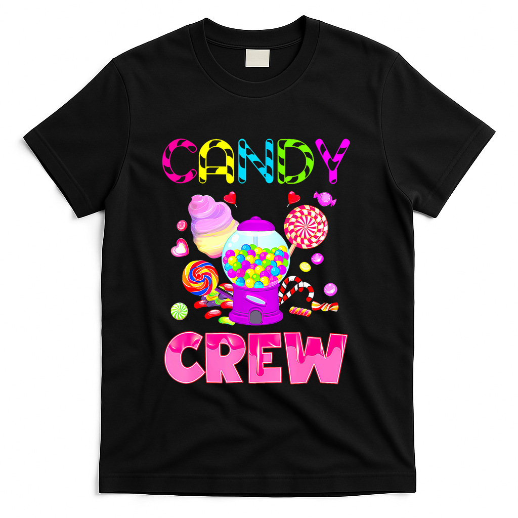 Candy Land Costume Women Candy Crew Sweetie Candy Squad T-Shirt - Black