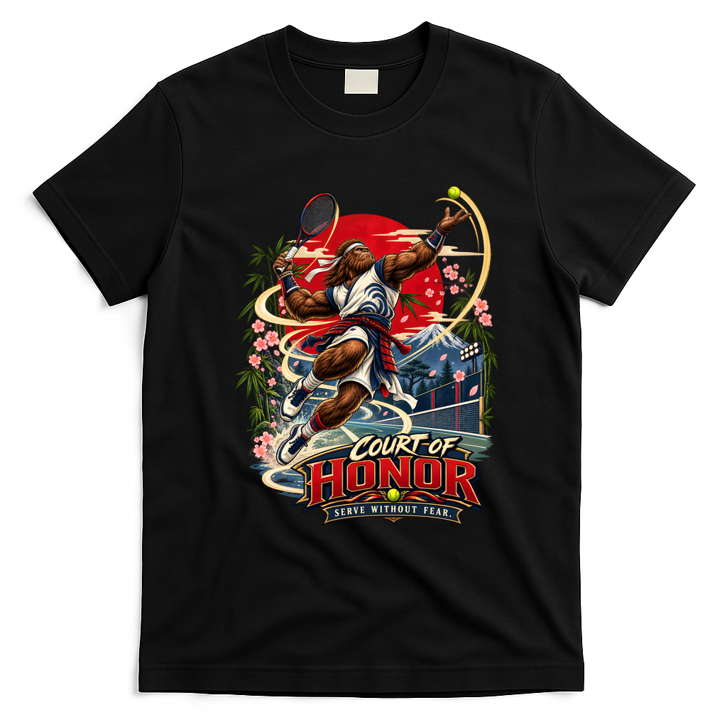 Court Of Honor – Bigfoot Samurai Tennis T-Shirt - Black