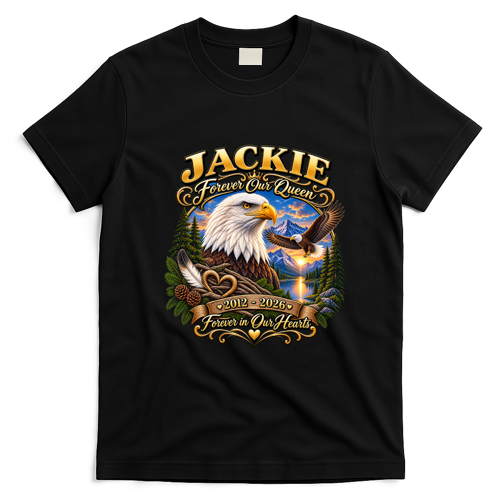 Eagle Jackie Forever Our Queen 2012-2026 RIP Tribute T-Shirt - Black