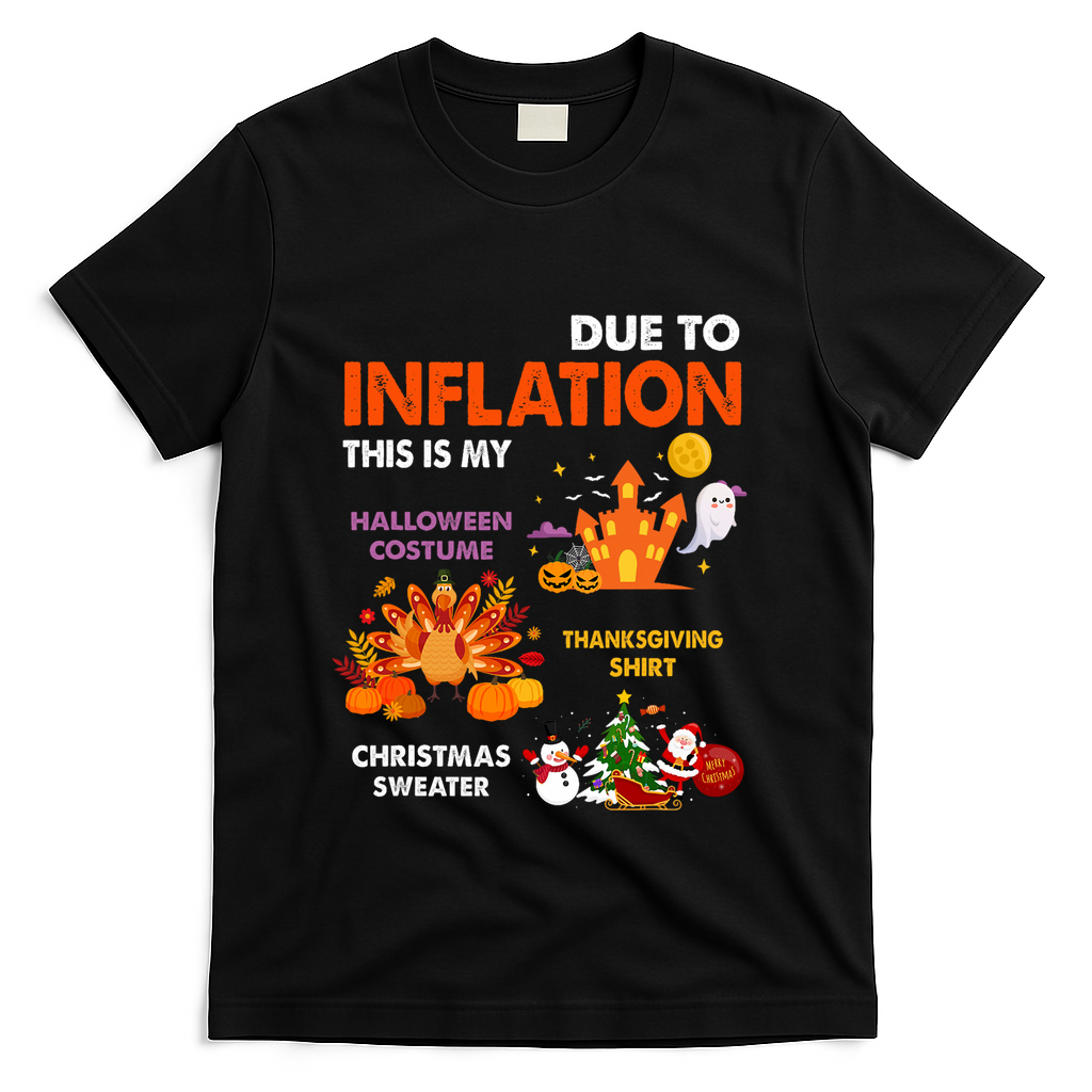 Funny Halloween Costume Thanksgiving Ugly Christmas T-Shirt - Black