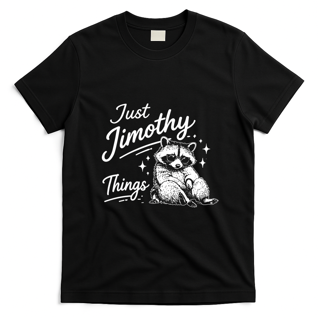 Funny Vintage Just Jimothy Things T-Shirt - Black