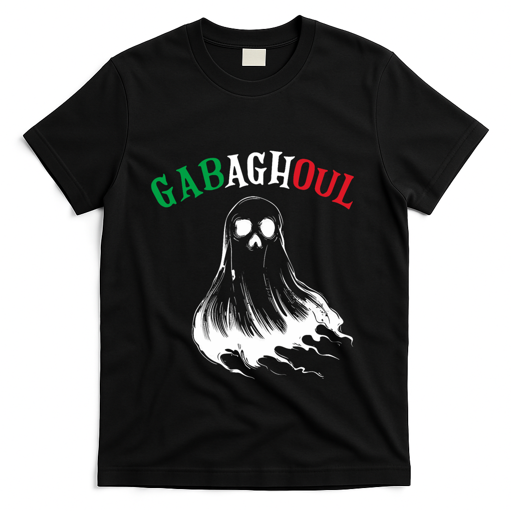 Gabaghoul Funny Gabagool Italian Flag Halloween T-Shirt - Black