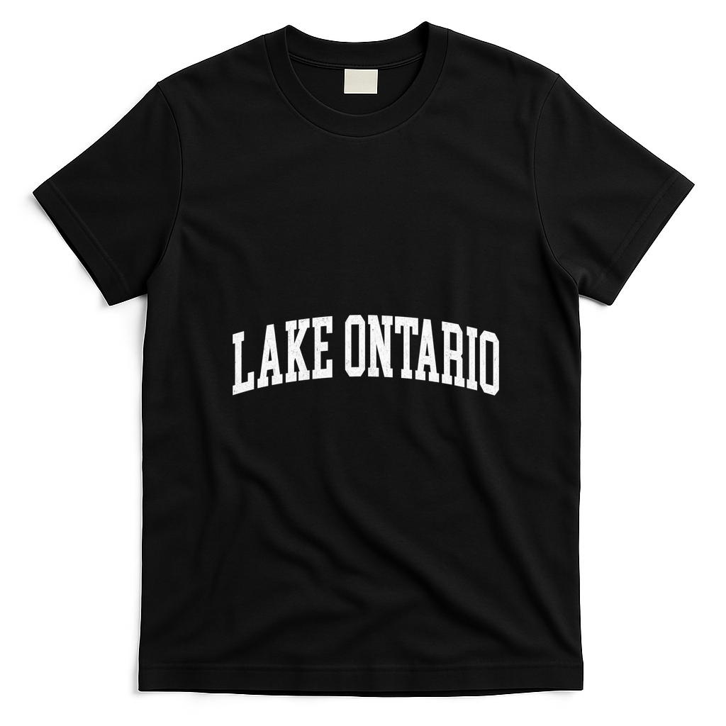 Great Lake Ontario Travel T-Shirt - Black