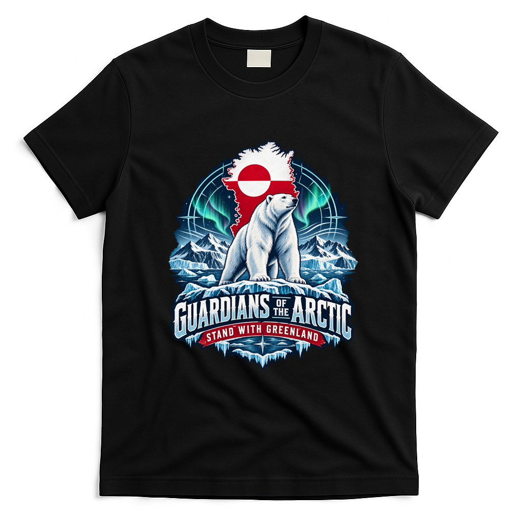 Guardians of the Arctic Stand with Greenland Polar Bear T-Shirt - Black
