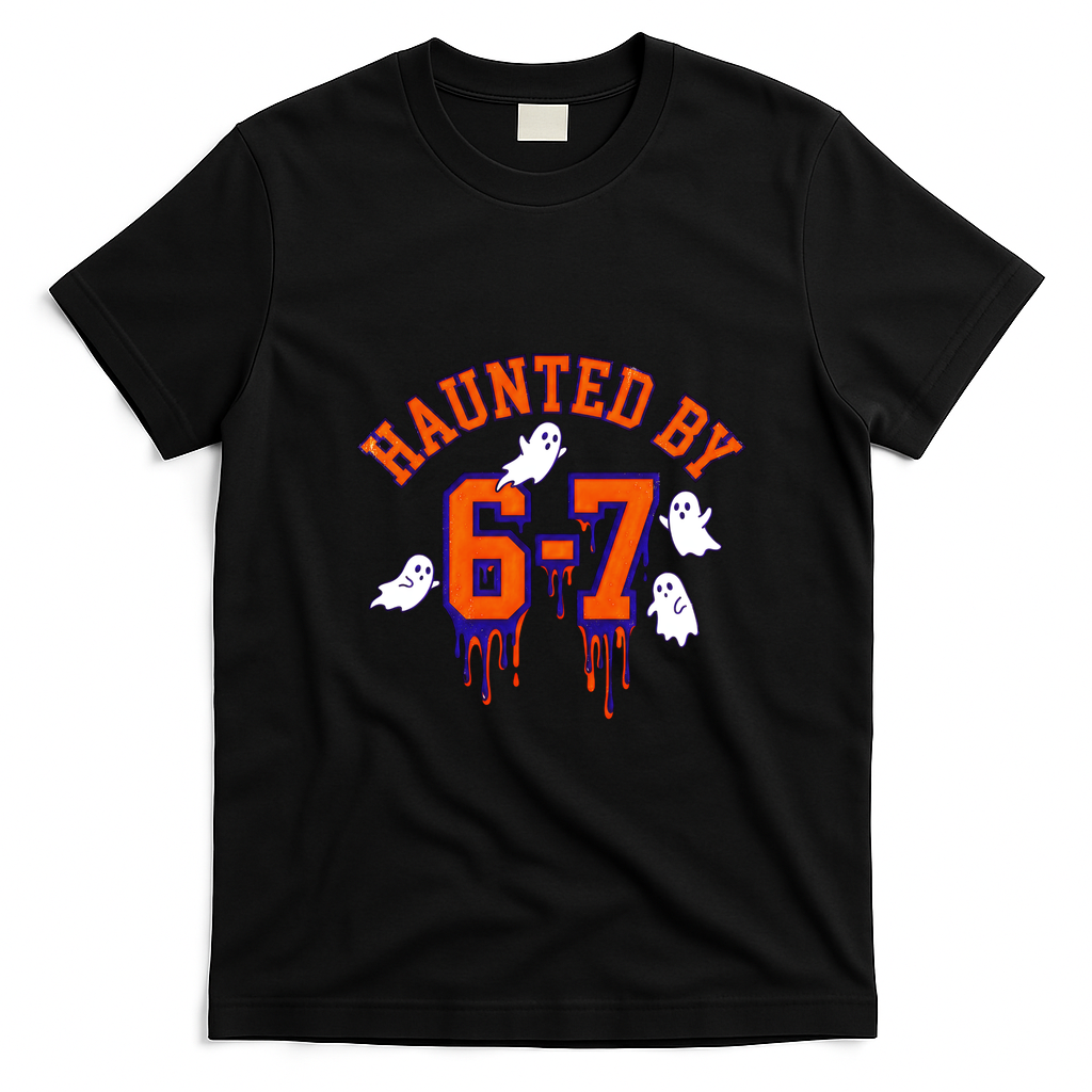 HAUNTED By 6-7 Spooky Halloween 67 Meme T-Shirt - Black