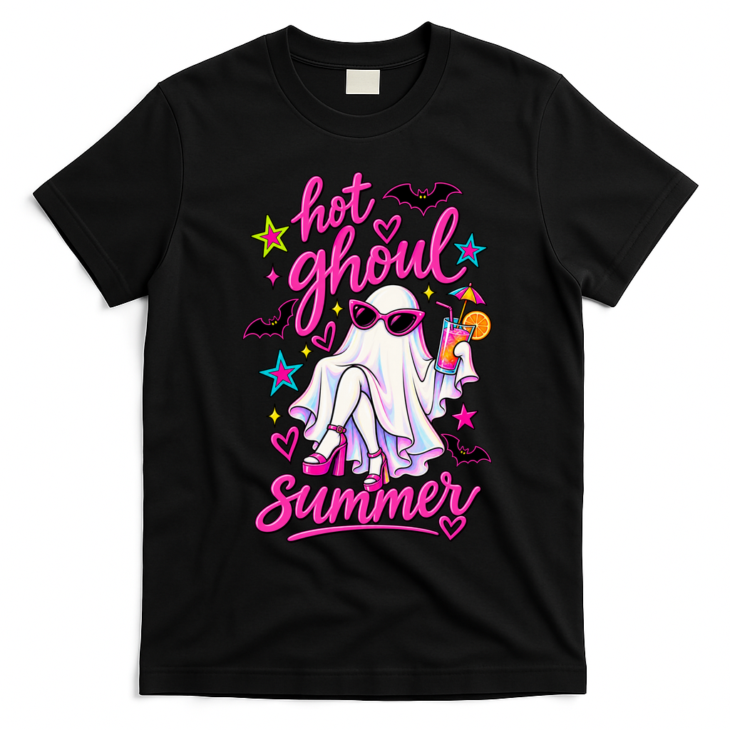 Hot Ghoul Summer Funny Cute Halloween T-Shirt - Black