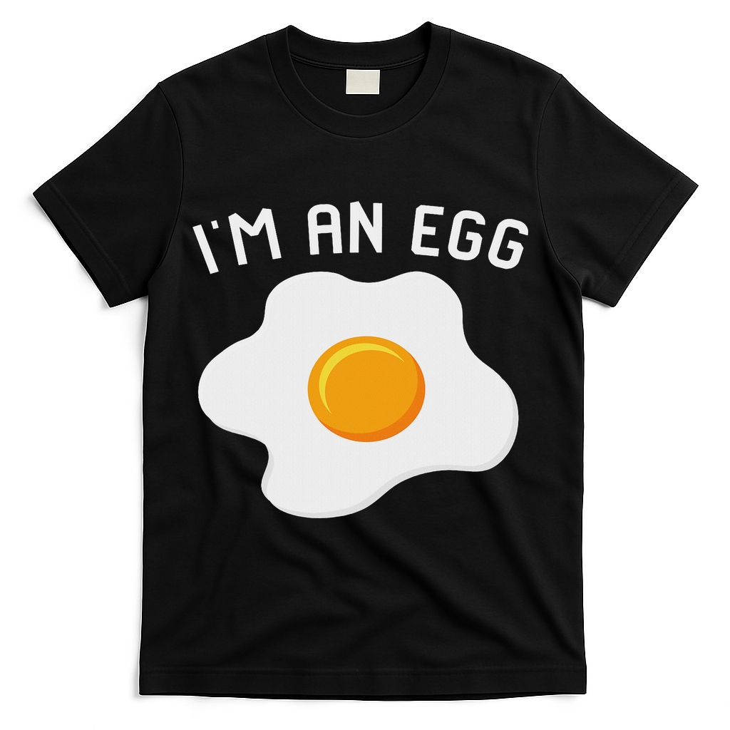 I'm An Egg Costume Funny Halloween Present Fried Egg Costume T-Shirt - Black
