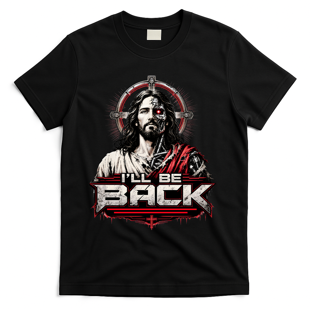 I’ll Be Back Cyber Jesus T-Shirt - Black