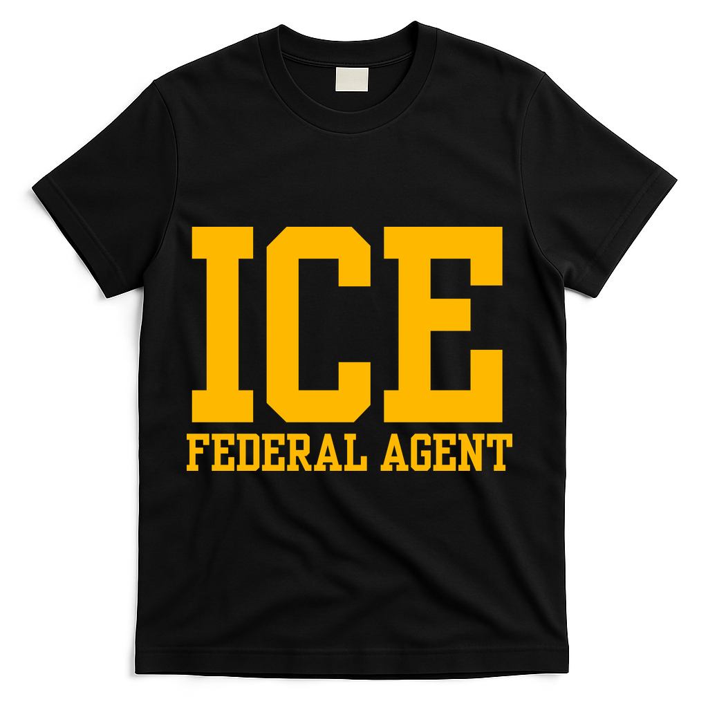 Ice Federal Agent Halloween Costume Police Immigration T-Shirt - Black