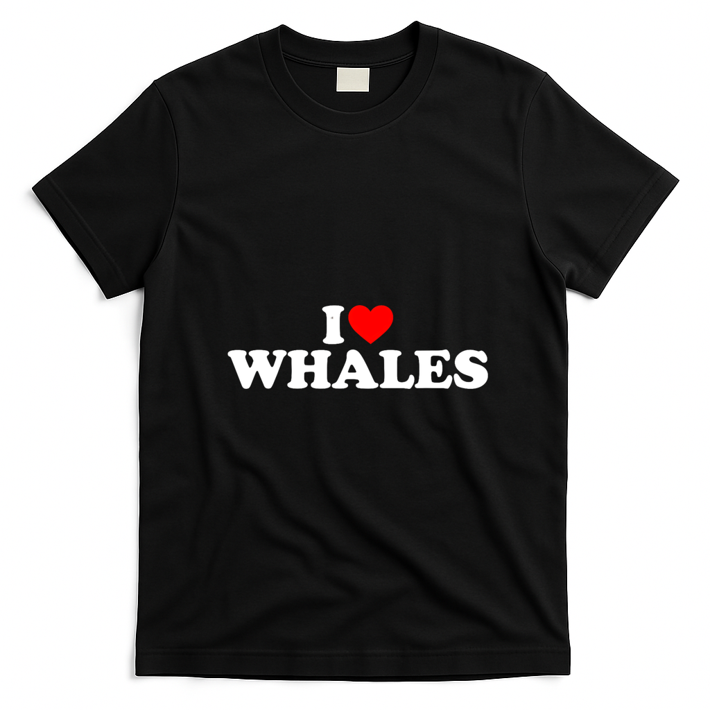 I Love Whales T-Shirt - Black