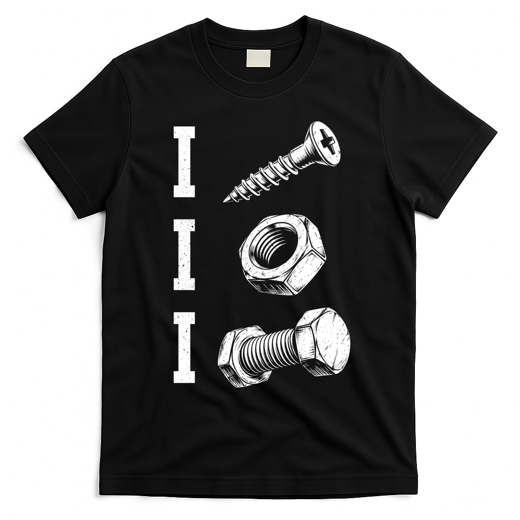 I Screw I Nut I Bolt Funny Mechanic T-Shirt - Black