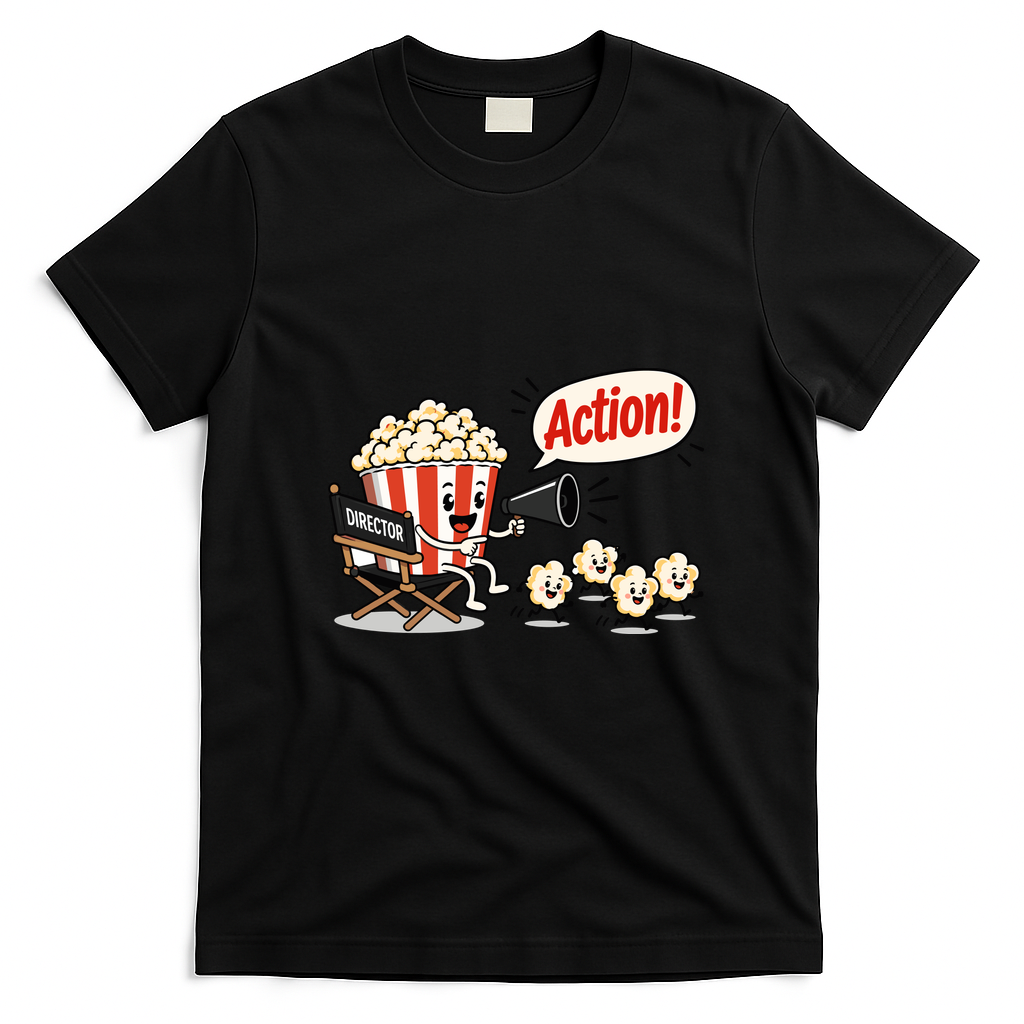 It's Showtime Movie Theater Popcorn Funny Meme T-Shirt - Black
