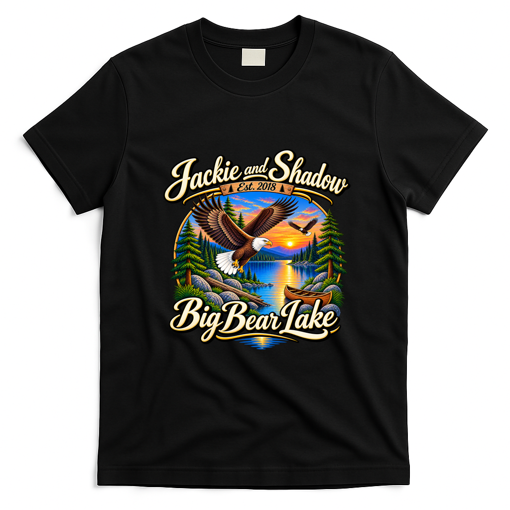 Jackie And Shadow Est 2018 Big Bear Lake T-Shirt - Black
