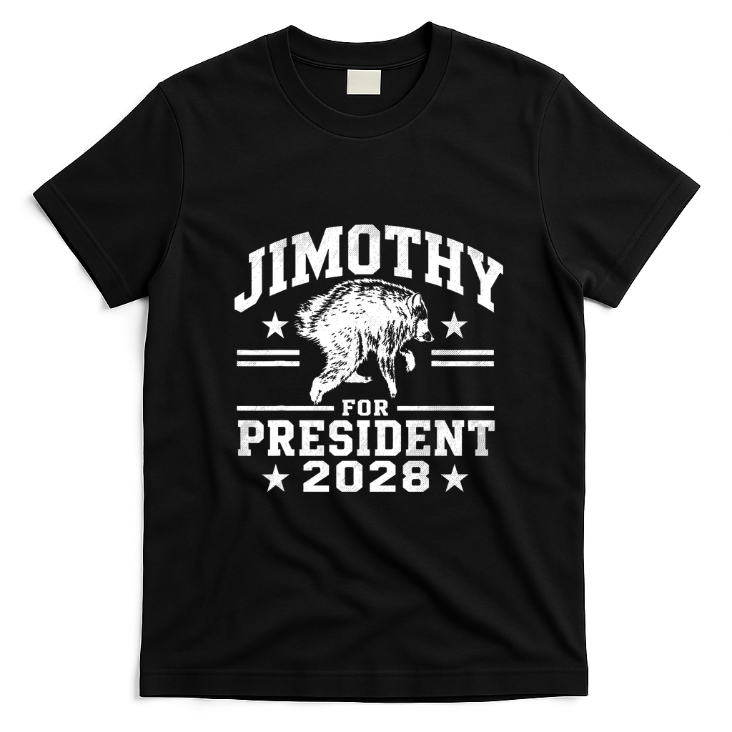 Jimothy For President 2028 Viral Racoon T-Shirt - Black