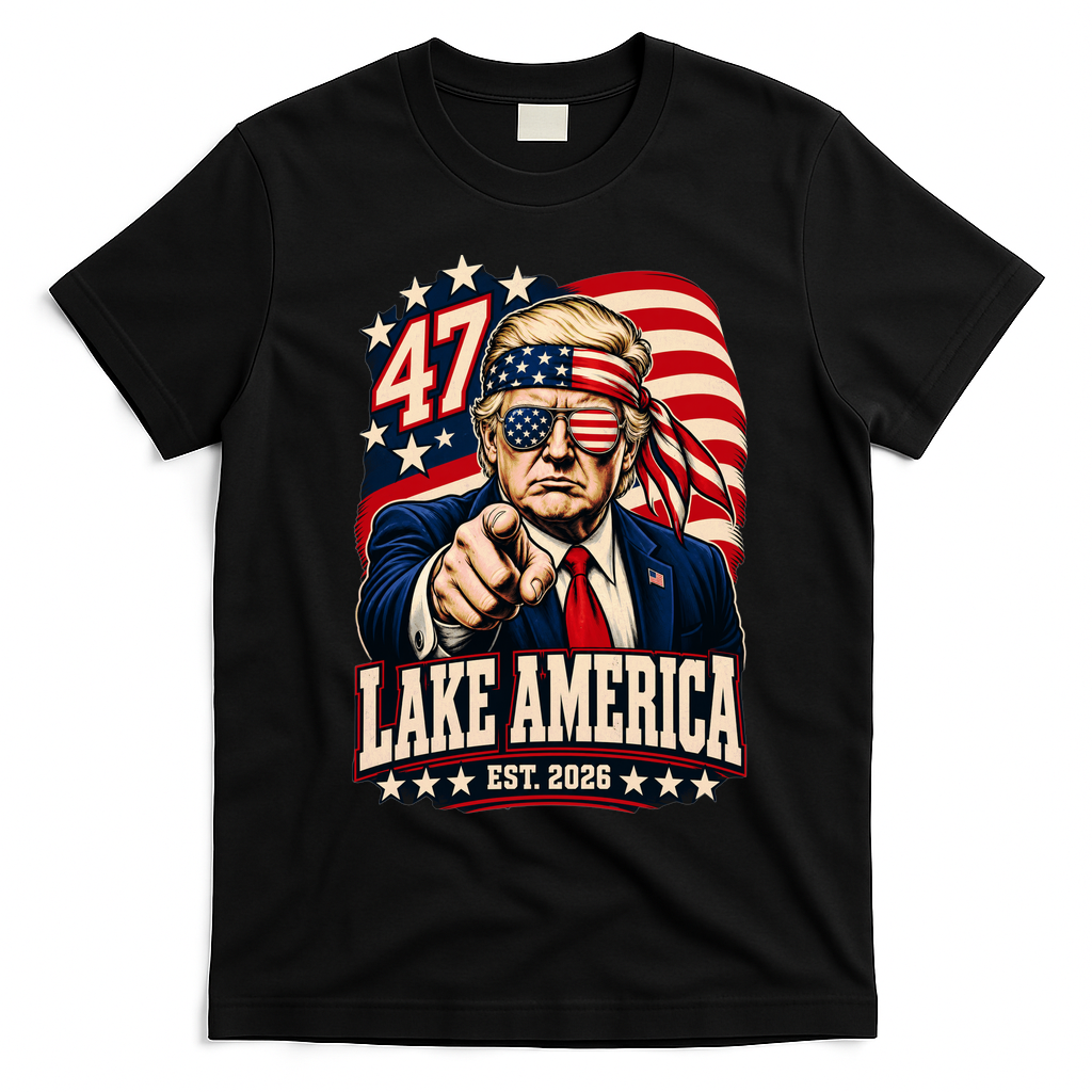 Lake America EST 2026 Ontario Trump T-Shirt - Black