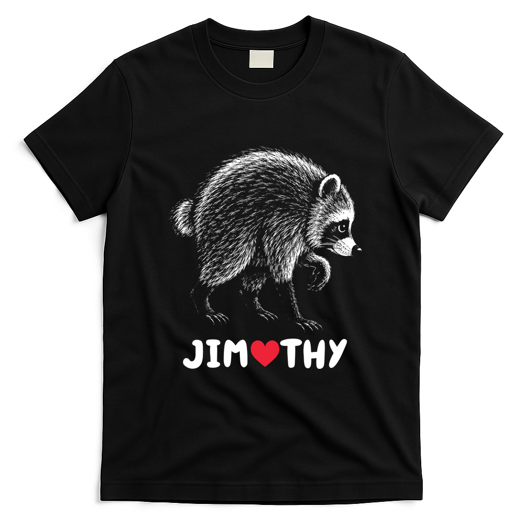Love Jimothy Raccoon T-Shirt - Black