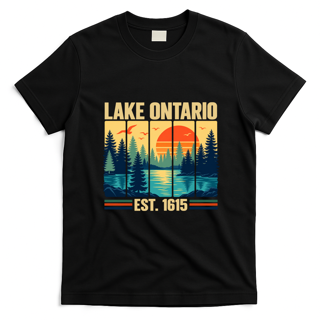 Lake Ontario Est 1615 T-Shirt - Black