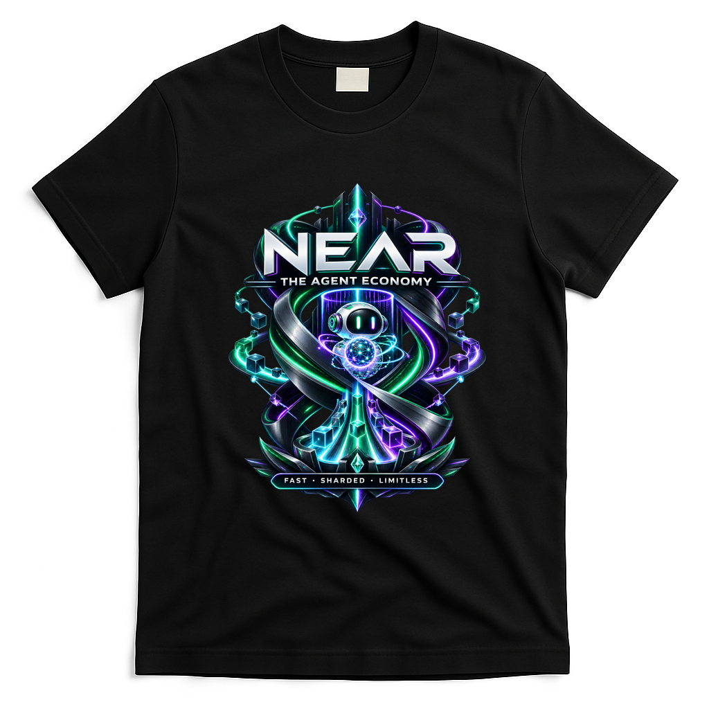 NEAR The Agent Economy Fast Sharded Limitless Graphic T-Shirt - Black
