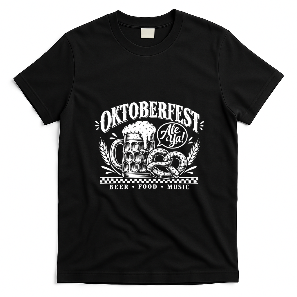 Oktoberfest German Beer Festival Pretzel Gift T-Shirt - Black