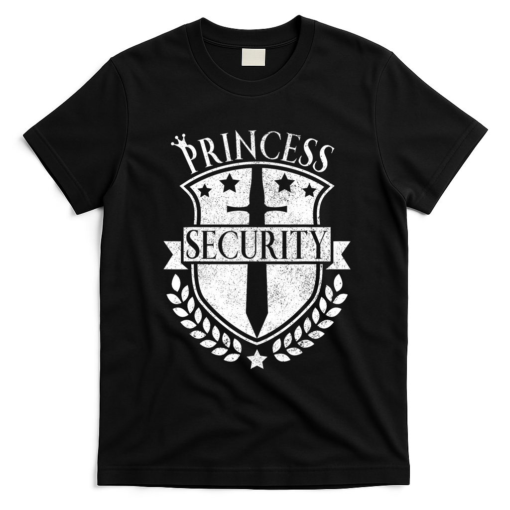 Princess Security Family Matching Trip Costume T-Shirt - Black