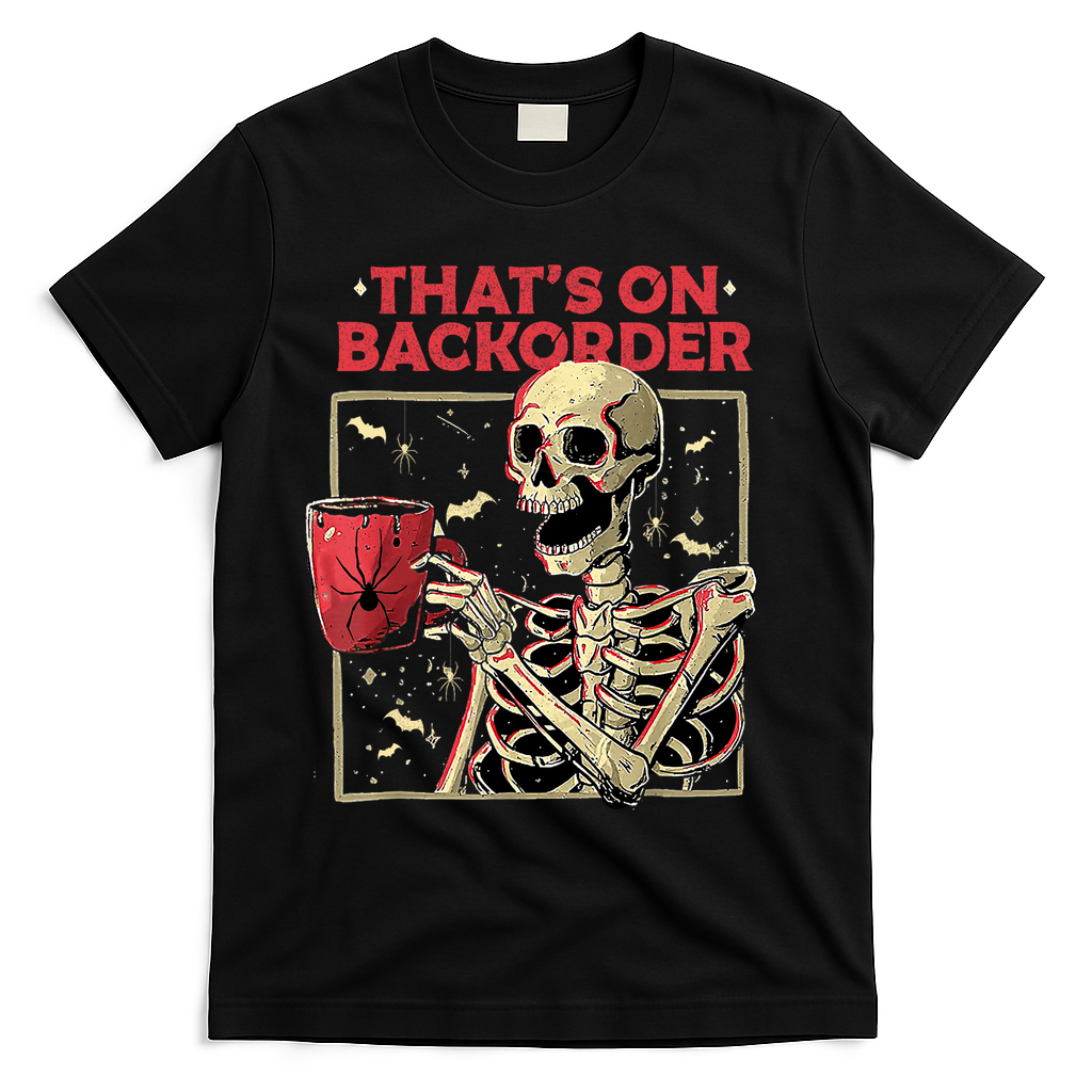 Pharmacy Tech Skeleton ThatS Backorder Funny Halloween T-Shirt - Black