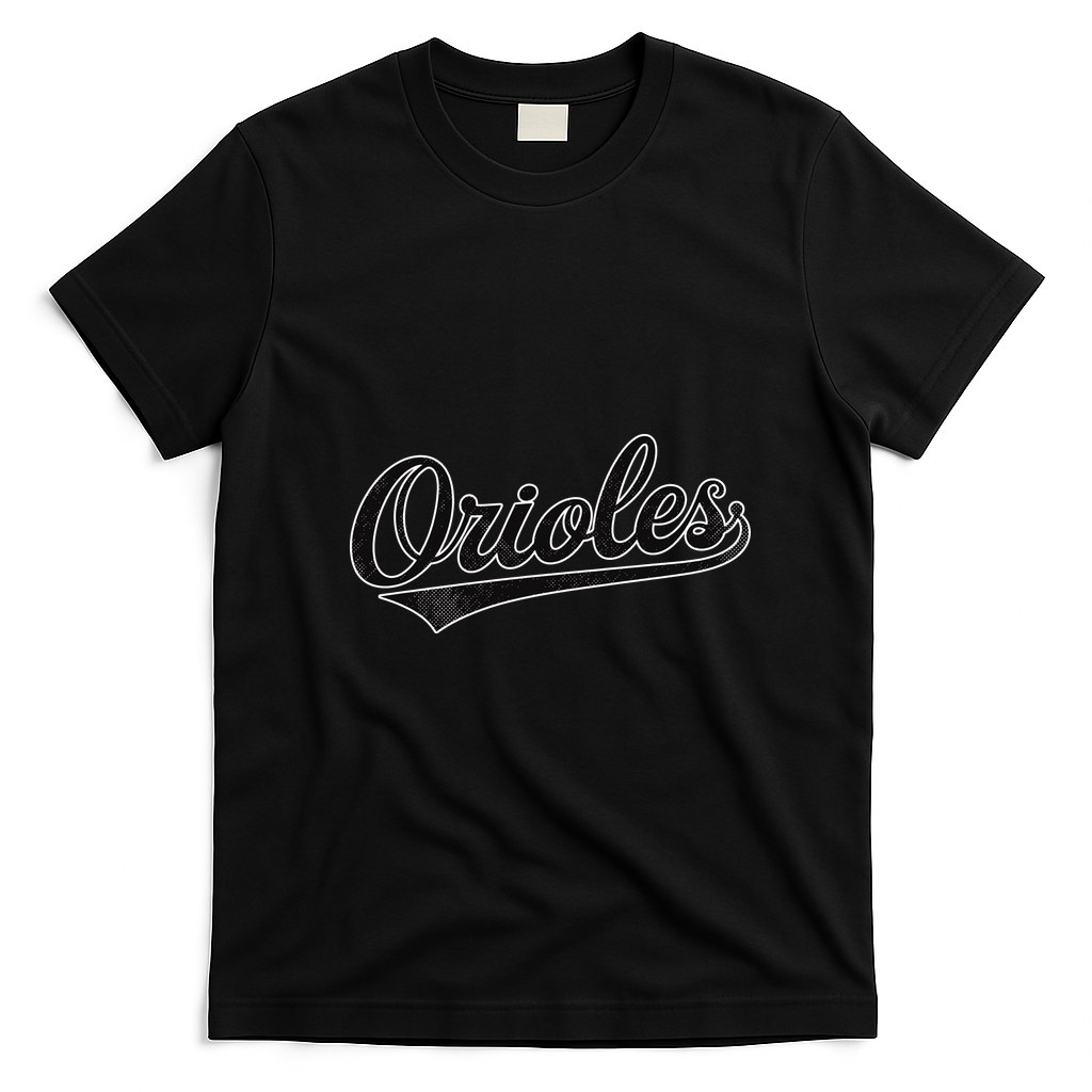 Retro Oriole Vintage Name Sports T-Shirt - Black