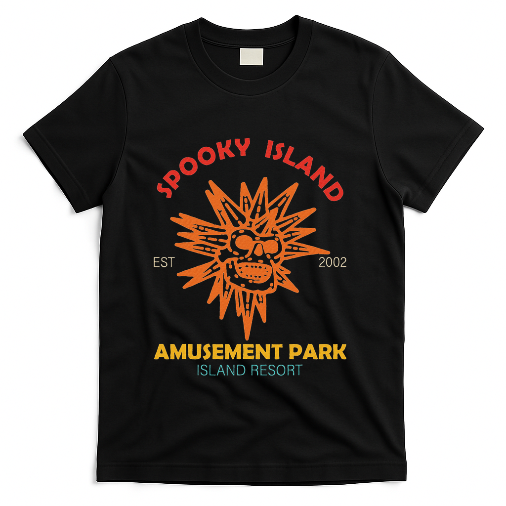 Spooky Island Est 2002 Amusement Park Island Resort T-Shirt - Black