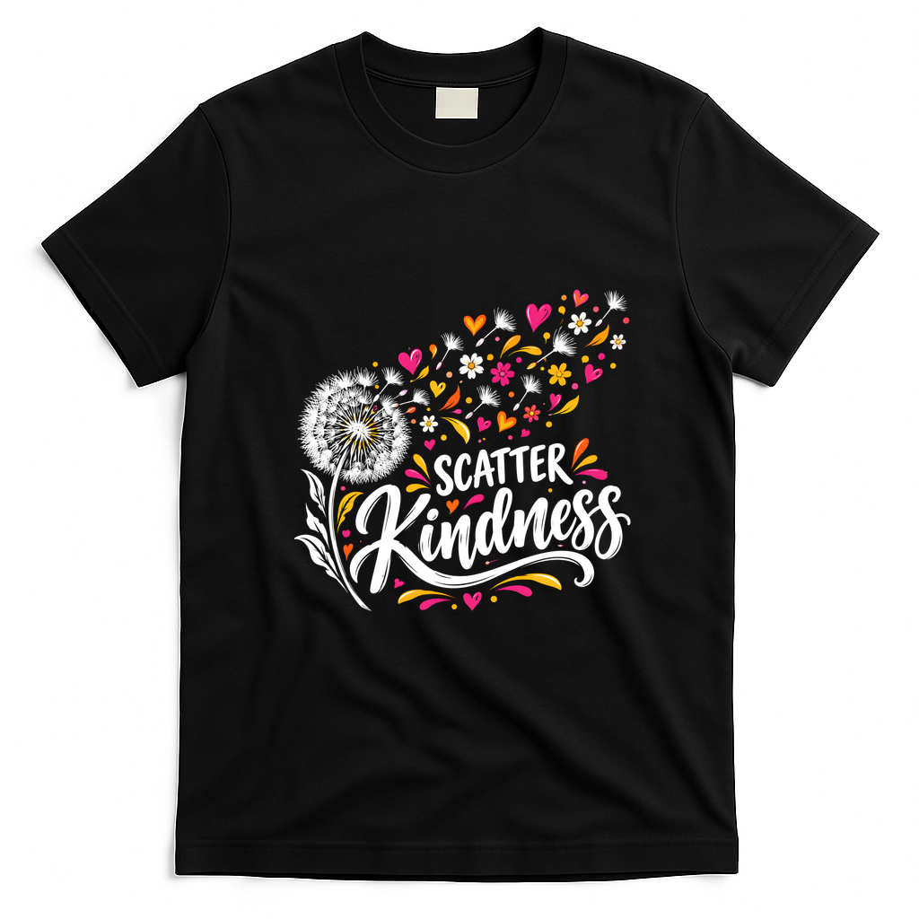 Scatter Kindness Unity Day Anti Bullying Orange T-Shirt - Black