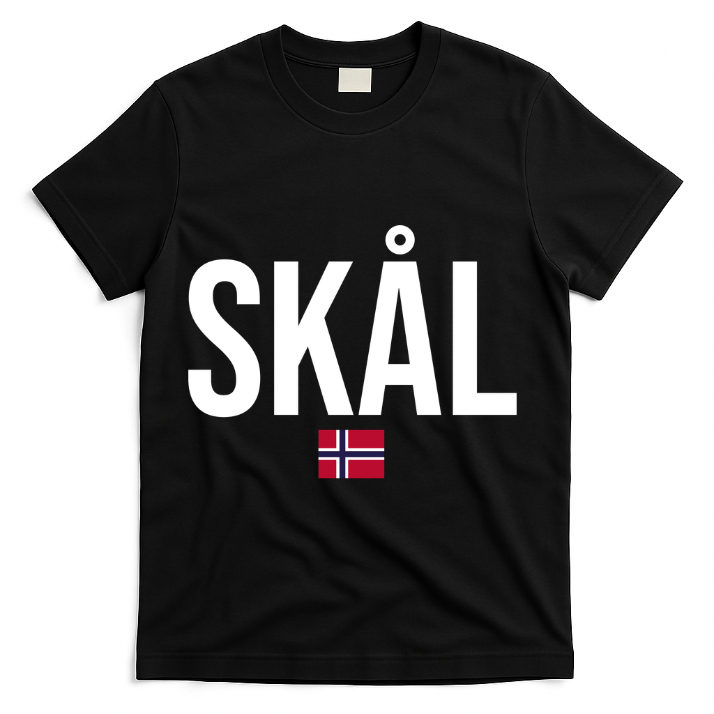Skal Norwegian Phrase Saying Gift Cheers In Norway T-Shirt - Black