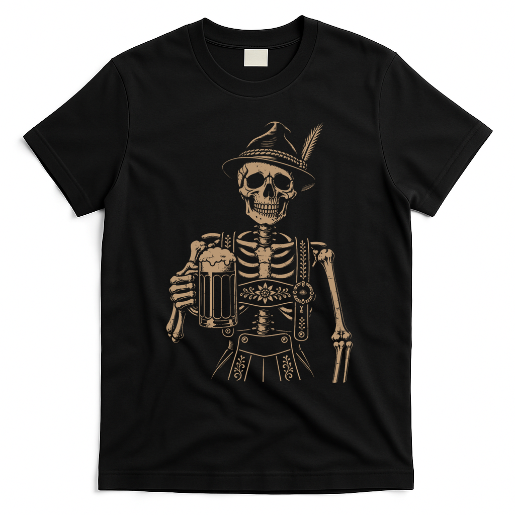 Skeleton Oktoberfest T-Shirt - Black