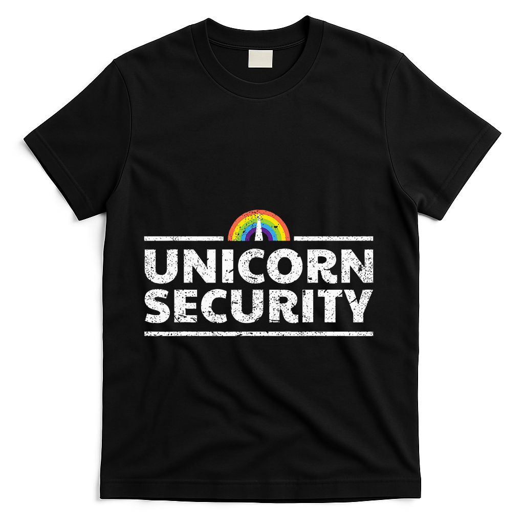 Unicorn Security Funny Cute Police Halloween Costume T-Shirt - Black