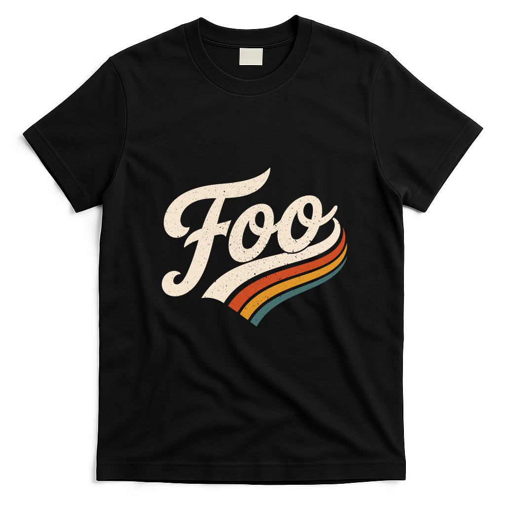 Vintage Foo Name Retro Style T-Shirt - Black