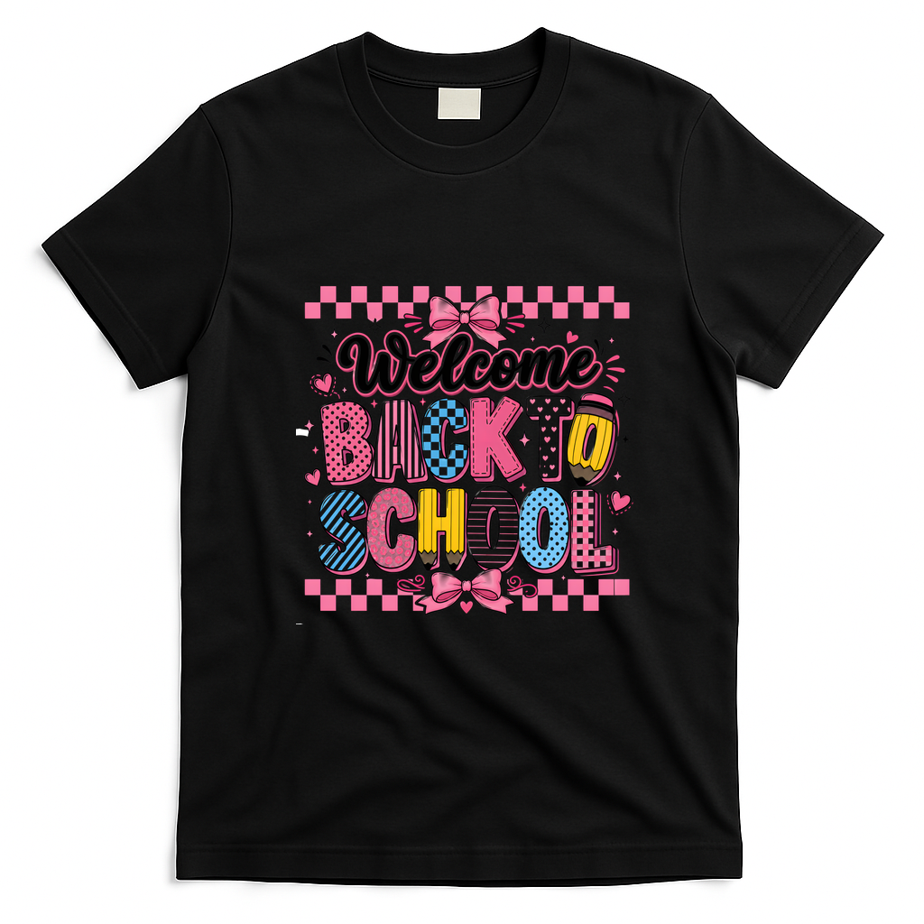 Welcome Back To School Retro Gift T-Shirt - Black