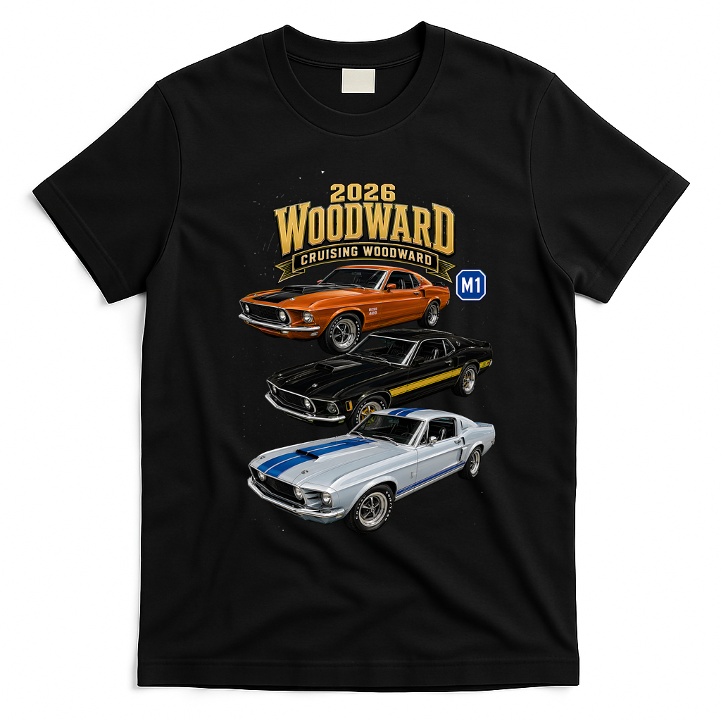 Built For Glory At 2026 Woodward Ave M1 T-Shirt - Black