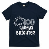 100 Days Brighter Funny Back To School T-Shirt - Navy