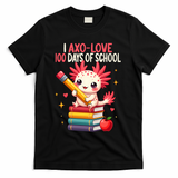 100 Days Of School For Girl 100th Day Of School Axolotl  T-Shirt - Black