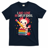 100 Days Of School For Girl 100th Day Of School Axolotl  T-Shirt - Navy