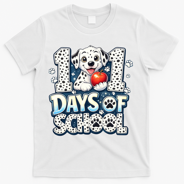 101 Days Of School Dog 100th Day Teacher Students T-Shirt - White