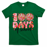 100 Days Of School Retro Disco Ball 100th Day Of School T-Shirt - Green