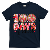 100 Days Of School Retro Disco Ball 100th Day Of School T-Shirt - Navy