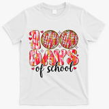 100 Days Of School Retro Disco Ball 100th Day Of School T-Shirt - White