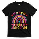 100 Day Of Third 3rd Grade Rainbow 100th Teacher T-Shirt - Black