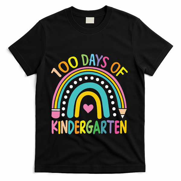 100th Day Of Kindergarten Teacher 100 Days Smarter Gift T-Shirt - Black